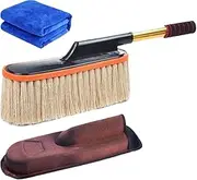 Imtrub Car Dust Remover | Handheld Car Interior Duster Detail Brush | Auto Mop Portable Detailing Cleaning Tools for Auto Tire Wheels Truck Motorcycle