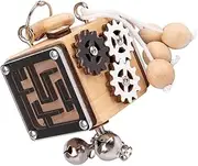 Wooden Busy Board Educational Sensory Activity Cube for Enhances Fine Motor Skills Cognitive Development for Preschool Learning Playtime
