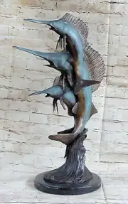 Green Patina Hot Cast Florida Decoration Marlins Limited Edition Sculpture Deal
