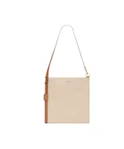 LAURENT tote in canvas and leather One size Desert dust color