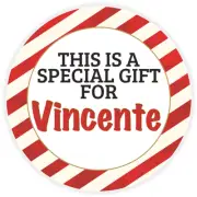 This is a Special Gift for Vincente - 100 Pack Circle Stickers 3 Inch Christmas