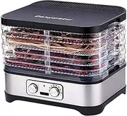 Fruit Dryer Dehydration 5-Tray Electric Food Dehydrator with Temperature Controller Professional Multi-Tier Food Preserver Fruit-Meat Dryer with Adjustable