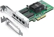 10Gtek Intel 82580 Chip 1G Gigabit Ethernet Converged Network Adapter (NIC), Quad Copper RJ45 Ports, PCI Express 2.0 X4, Same as I340-T4/ E1G44HT