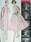 1957 Vintage VOGUE Sewing Pattern DRESS & COAT B34 inch (1839R) By 'Patou'