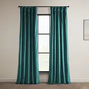 VPYC-179921-96 Heritage Plush Velvet Curtain, 50 x 96, Deep Sea Teal