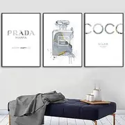 Perfume Poster Print Nordic Posters And Prints Quotes Wall Art Print Canvas Painting Wall Pictures Canvas Wall Art For Living Room Decoration Frameless 40×60cm×3pcs