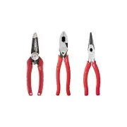 Milwaukee Electrician Pliers (3-Pc), Lineman’s Crimper Wire Strippers, Long Nose
