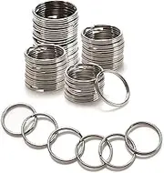 VOSO 100 Pcs Silver Key Rings 25mm Stainless Steel Open Jump Rings Metal Split Bulk Keyrings for Keychain, Jewelry Making DIY Crafts Accessories