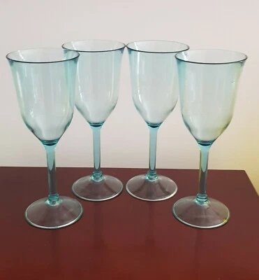 Vintage Tupperware Wine Glasses Sea Blue