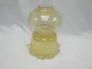 VTG Glass Lamp Shade Globe Amber Candle Chimney