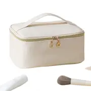 Makeup Bag Portable Cosmetic Bag Large Capacity Travel Makeup Case Organizer-White
