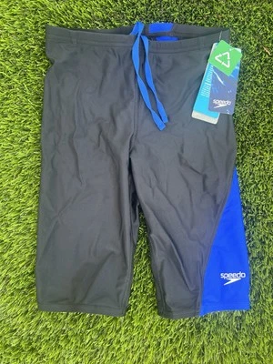 SPEEDO Revolve Splice PowerFlex Swim Jammer Male Shorts Black Sz 28 $49