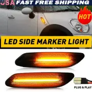 Dynamic LED Side Marker Turn Signal Light For Flowing Mini Cooper R60 R61 Amber (for: Mini)
