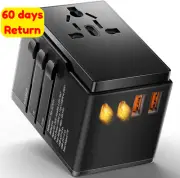 Universal Travel Adapter USB C 4-Port Charger AUS EU UK US Japan Bali India
