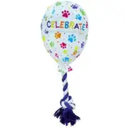 Multipet Plush Celebration Balloon with Rope Dog Toy, 12"