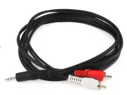 3.5mm Stereo Plug/2 RCA Plug Cable, 3ft Black for Bose wave Radio CD / CD-3000