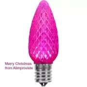 LED C9 LED Light BULB Pink Faceted CHRISTMAS Replacement 5 Diode E17 Base NEW