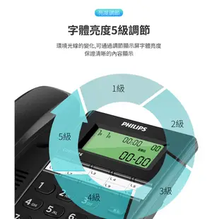 PHILIPS 飛利浦 有線電話 可接分機 POS機 黑名單 可靜音 可壁掛 大按鍵電話 螢幕顯示 CORD026B