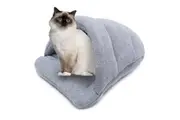 Paws & Claws 58x44cm Cat Pet Kitten Dogs Puppies Plush Igloo Bed Cave Grey