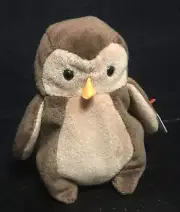 ty beanie babies 1995 Hoot The Owl plush stuffed Animal Retired”