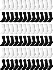[Haysandy] 72 Pairs Bulk Cotton Crew Socks for Men Women Casual Socks Sport Casual Bundle Socks Athletic Socks Set for Homeless Adult