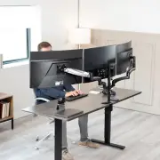 Triple Monitor Mount for 3 Screens, 32" Adjustable Desk Stand with C-Clamp