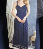 Alfred Angelo Floor Length Navy Formal Bridesmaid Prom Mother Dress Size 12