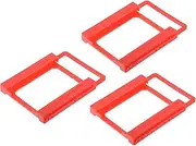 uxcell 3 Pack SSD Hard Drive Bracket 2.5" to 3.5" Drive Bays Plastic Mounting Bracket Adapter Cooling for Laptop, PC, Desktop Computer Red