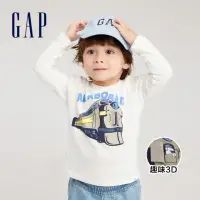 在飛比找momo購物網優惠-【GAP】男幼童裝 純棉3D立體長袖T恤-白色(793889