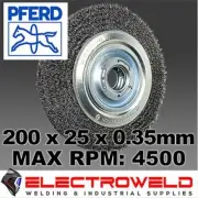 PFERD 8" 200mm Wire Wheel Brush Bench Grinder Crimped Knot Steel Metal RBU 20025
