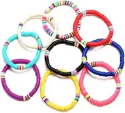 BESTYASH 1pc Colorful Clay Beach Bracelet Beaded Anklet Newton Sizer Arm Evil Eye Bracelet Bracelets Surfer Chain Boy Bracelet Hand Finger Bangle Ring Cord Bracelet for Men Polymer Clay
