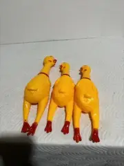 Squeeze Shrilling Screaming Rubber Chicken Toy Squeaker (3 Pack)