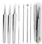 Pimple Extractor Kit - 7X Whitehead Pore Extractor Clip | Comedone Popping Tweezers Whitehead Picking Tools For Smooth Skin