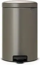 Brabantia NewIcon Pedal Bin, 20 Litre, Platinum