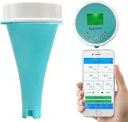 6 in 1 Water Tester, Ph/Orp/Ec/Tds Temperature Cl Residual Chlorine Tester with Bluetooth, Waterproof Ip67, Swimming Pool Monitor Water Tester for Hydroponics/Garden/Pool/Aquarium