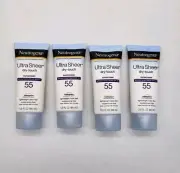 Neutrogena (Lot Of 4) Ultra Sheer Dry-Touch UVA/UVB SPF55 Sunscreen Lotion 2026+