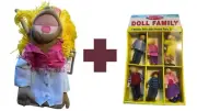 Melissa & Doug Toy Bundle, Hand Puppet Cowgirl Pink + Doll Family 7 Wooden Dolls