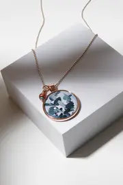 Eucalyptus Pendant With Seed Beads Necklace--NES-RP-EUCAL