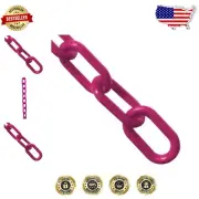 100-Foot Magenta Plastic Barrier Chain for Effective Crowd Control Solutions