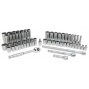 Wiha Tools 33799 63-Piece 3/8” Drive MM and SAE Socket Set