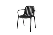 4 pcs MIUZ Dining Chair Kitchen Chairs Plastic Stackable Modern Chairs Living Room - Black