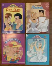 Golden Books Paper Dolls Barbie Cinderella Ballerina Rock Star