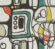 Kravet Contemporary Abstract Picasso Style Print Fabric- Modform / Festival 1 yd