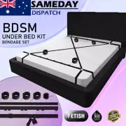Under Bed System Restraint Bondage Kit Handcuffs AnkleCuffs Tickler BDSM Sex Toy