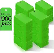 XUWAIDSGN 1000 Pieces 4 3/4" x 2 3/8" Green Plastic Shipping Tags, Waterproof, Writable, Reinforced Hole, Luggage Tags for Equipment, Car Parts