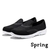 在飛比找momo購物網優惠-【SPRING】3D透氣飛織炫彩織線超輕量懶人休閒鞋(黑)