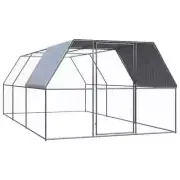 Large Walk In Chicken Coop Cage Chicken Run Hutch Hen Enclosure Cover Steel BP