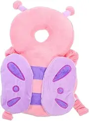 Butterfly Baby Head Protector Backpack - Breathable Plush Cushion, Toddler Head Safety Pad for Walking, Multi-Scene Use, Pink