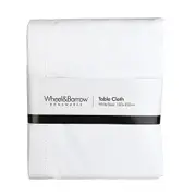 Hem Stitch Tablecloth White 150x350