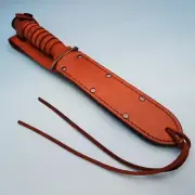 Ontario Knife Sheath Brown Leather fixed blade 13" x 7" Spear Point M3 Trench